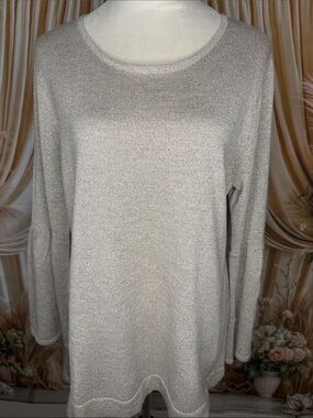 Calvin Klein Metallic Beige Long Sleeve Tunic Top